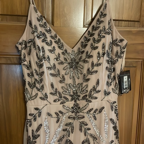 Marina special occasion beaded dress size large color is blush - Picture 2 of 9